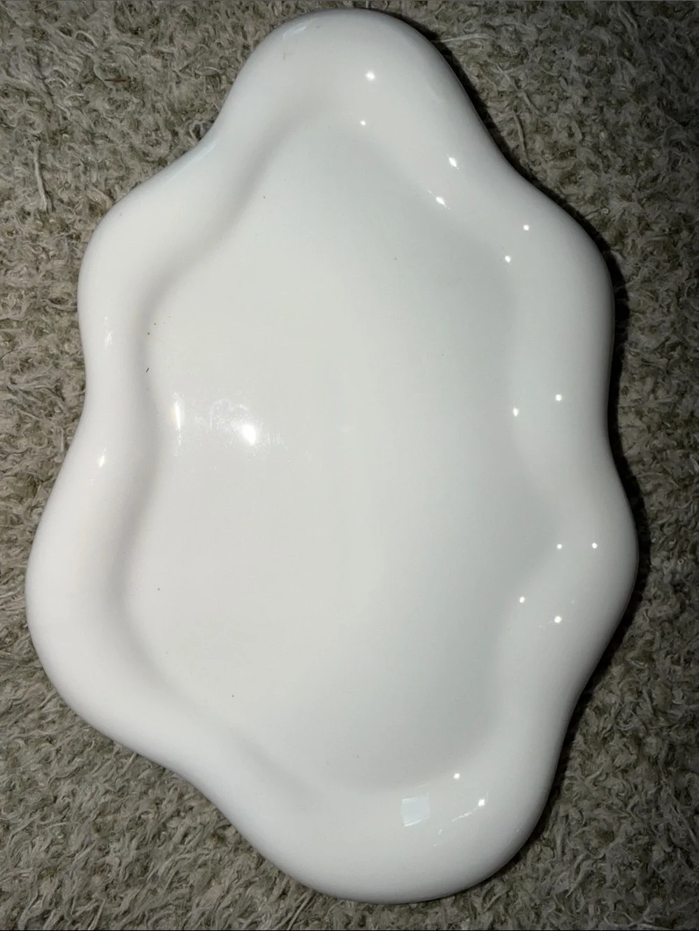 White Organic-Shaped Decorative Tray - Unbranded